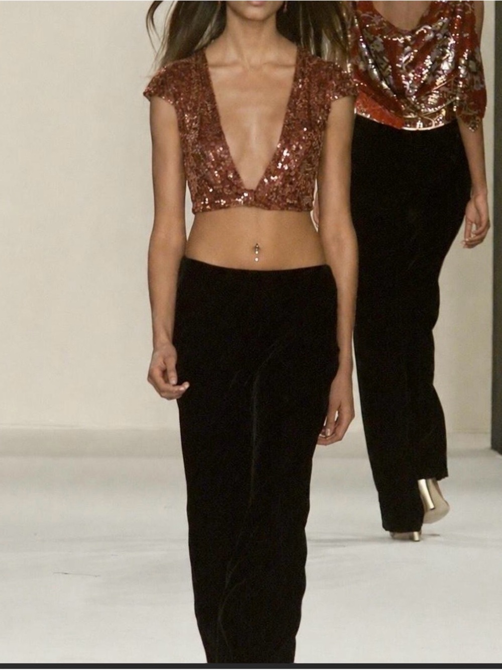 Vintage aqua Silk cashmere bolero vest sequin Brown sequin top